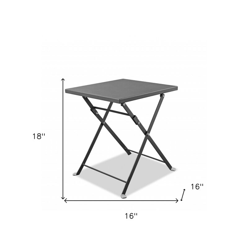 Sleek Square End Table in Polished Stainless Steel &ndash; Compact Design