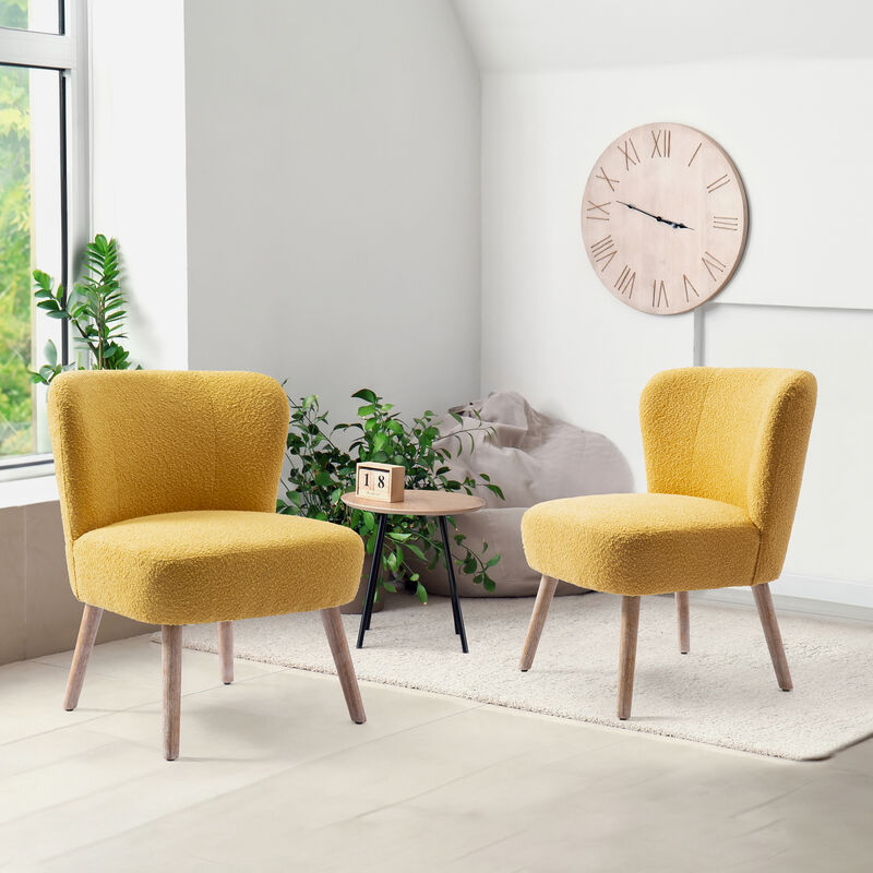 WestinTrends 25" Wide Upholstered Boucle Accent Chairs Set of Two image number 1