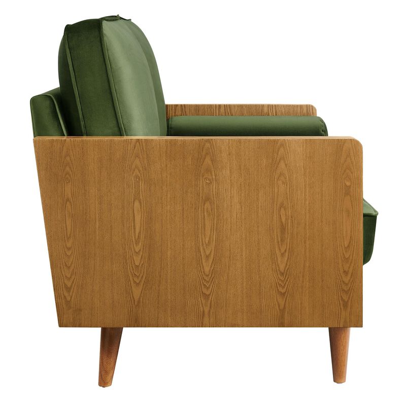 Kellan Loveseat in Walnut Moss Green image number 5