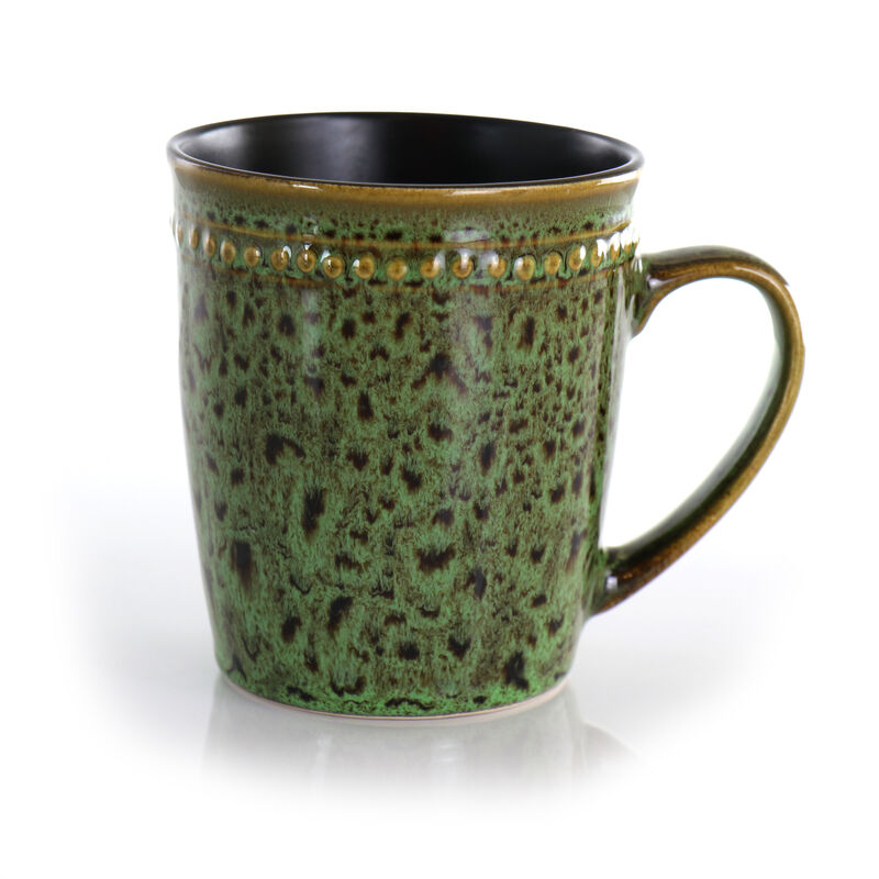 Elama Jade Waves 16 Piece Stoneware Dinnerware Set in Green