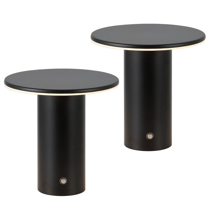 Gio 7.5" Modern Minimalist Column Rechargeable/Cordless Dimmable Integrated LED Table Lamp with Touch Sensor