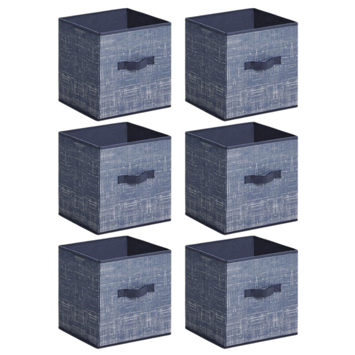 Non-woven fabric storage cubes with handles for closet shelves
