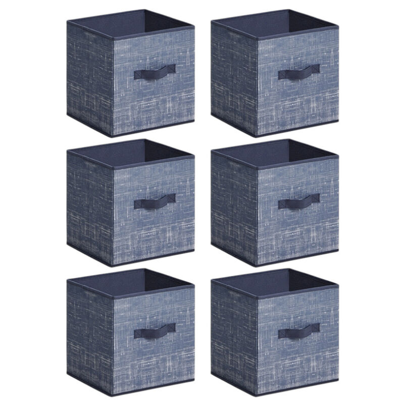Non-woven fabric storage cubes with handles for closet shelves image number 0
