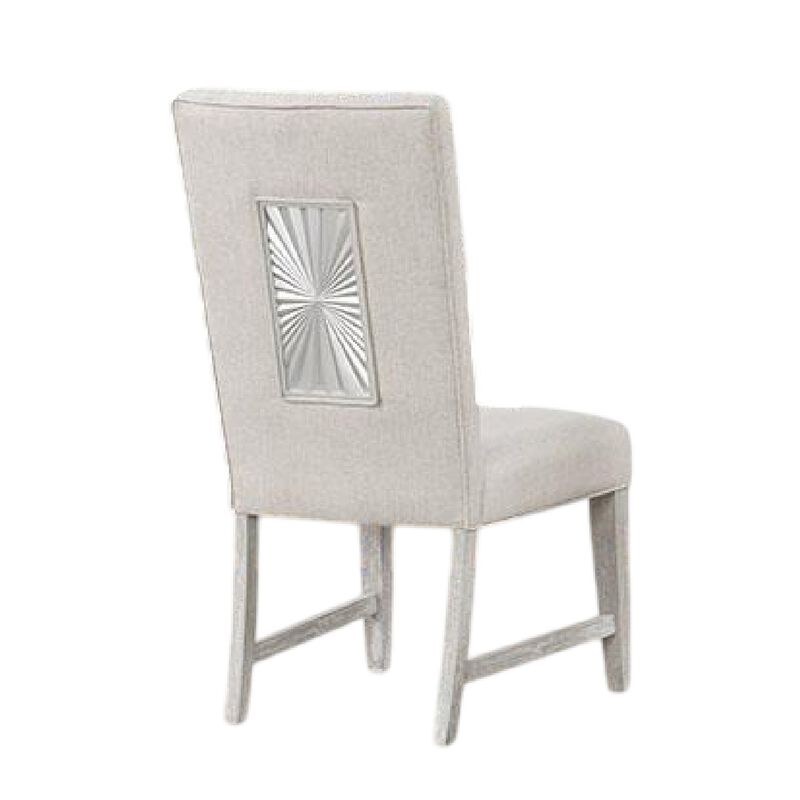 Diaz Dining Side Chair Set of 2, Tapered Legs, Light Gray Poplar Wood