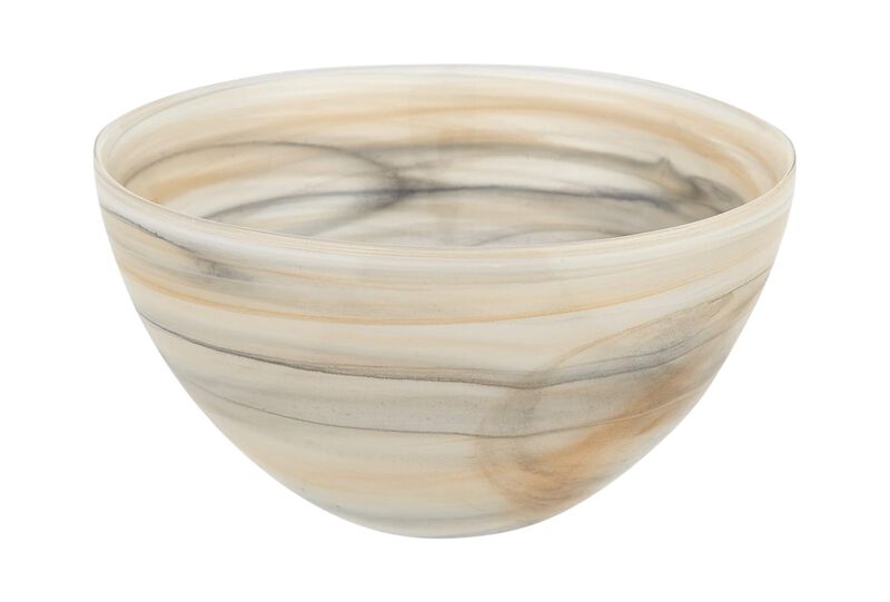 HomeRoots 6" Alabaster Glass Round Candy or Nut Bowl image number 0