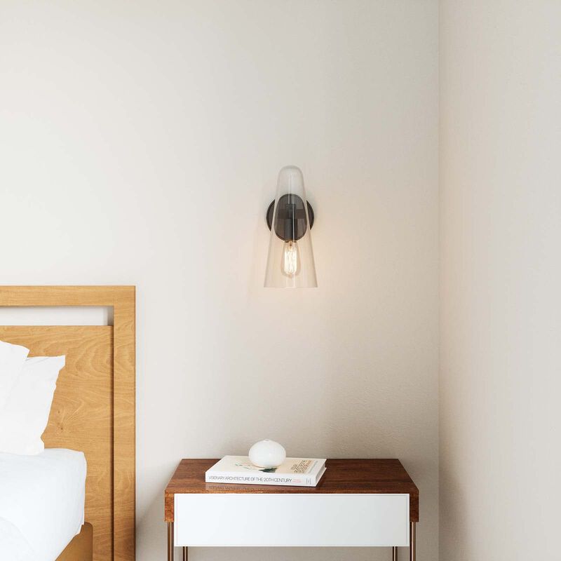 Beacon 1-Light Wall Sconce in Clear Black image number 1