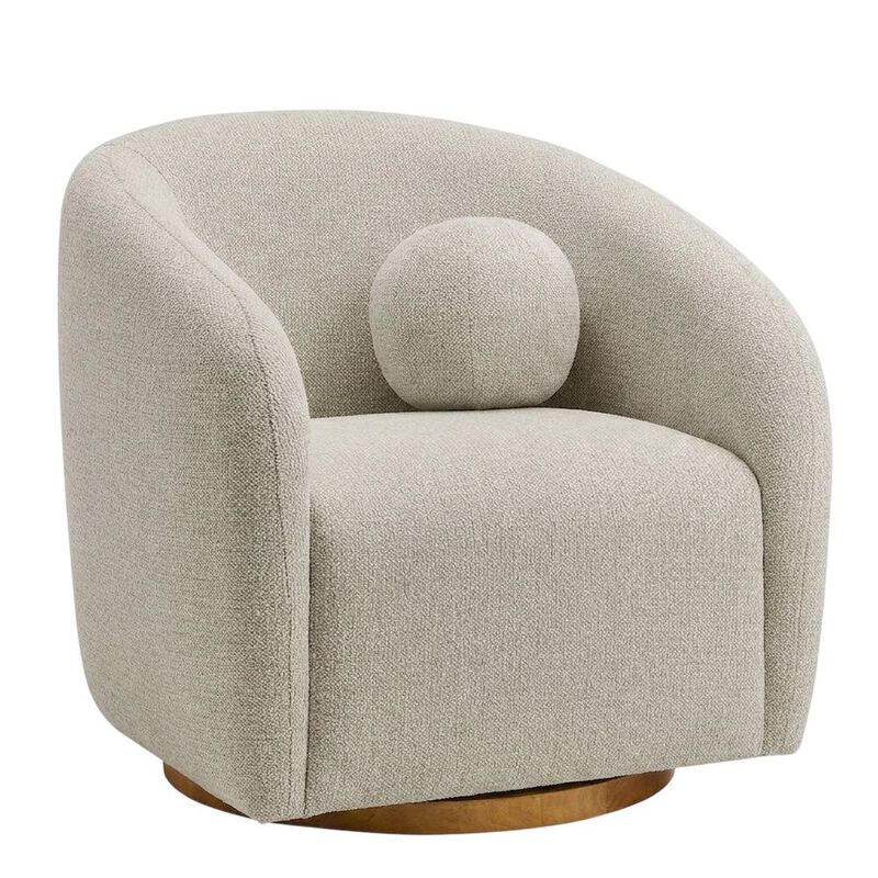 Chenille Fabric Swivel Accent Chair with Arms for Living Room, Dove Gray image number 1