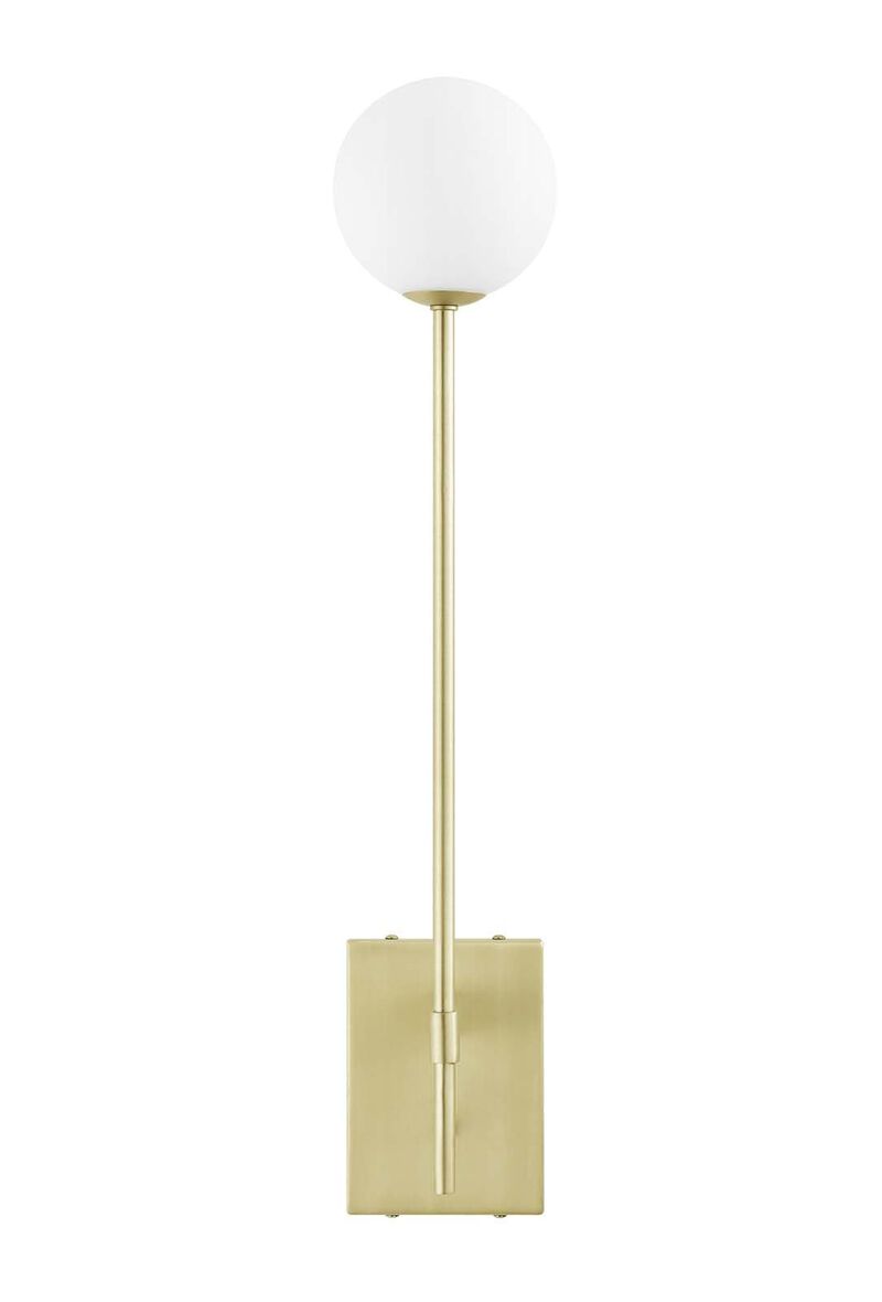 Modway EEI-6533-SBR Riva White Globe Wall Sconce, Satin Brass image number 3