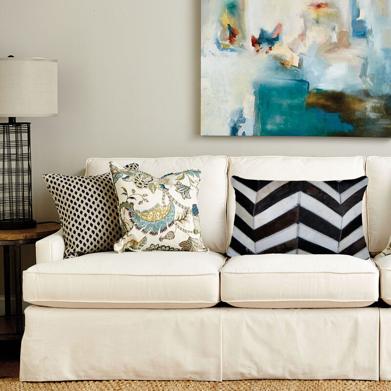 Decorative Chevron Cowhide Pillow for Couch, Chair, or Bedroom