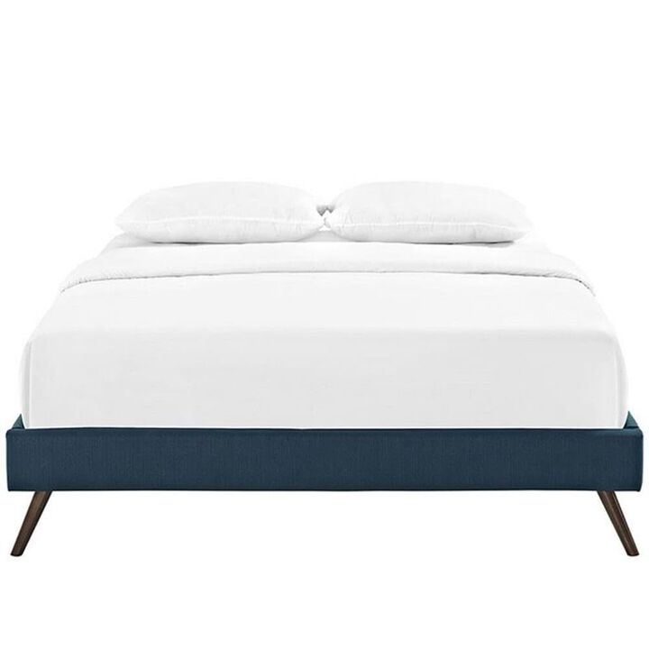 Modway Helen Upholstered Queen Platform Bed Frame with Wood Slat Support in Azure