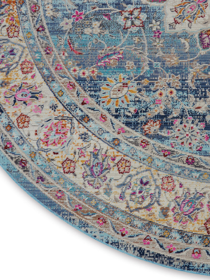 Vintage Kashan VKA01 Blue 6' x Round Rug