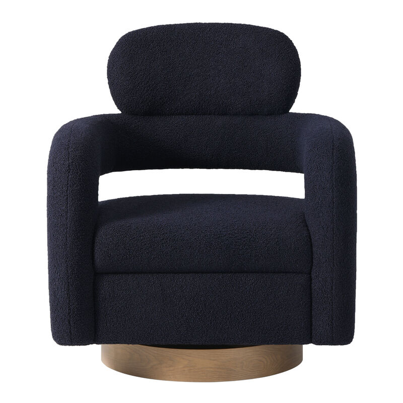 WestinTrends Mid-Century Modern Sherpa Swivel Barrel Accent Chair (Set of 2)