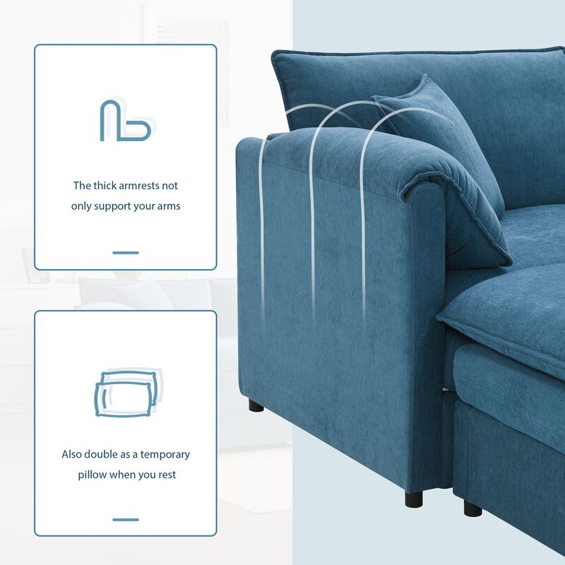 Cepbis L-Shaped Modular Cloud Sectional Sofa image number 4