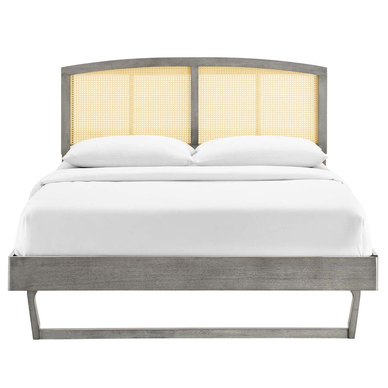 Modway - Sierra Cane and Wood Queen Platform Bed with Angular Legs image number 4