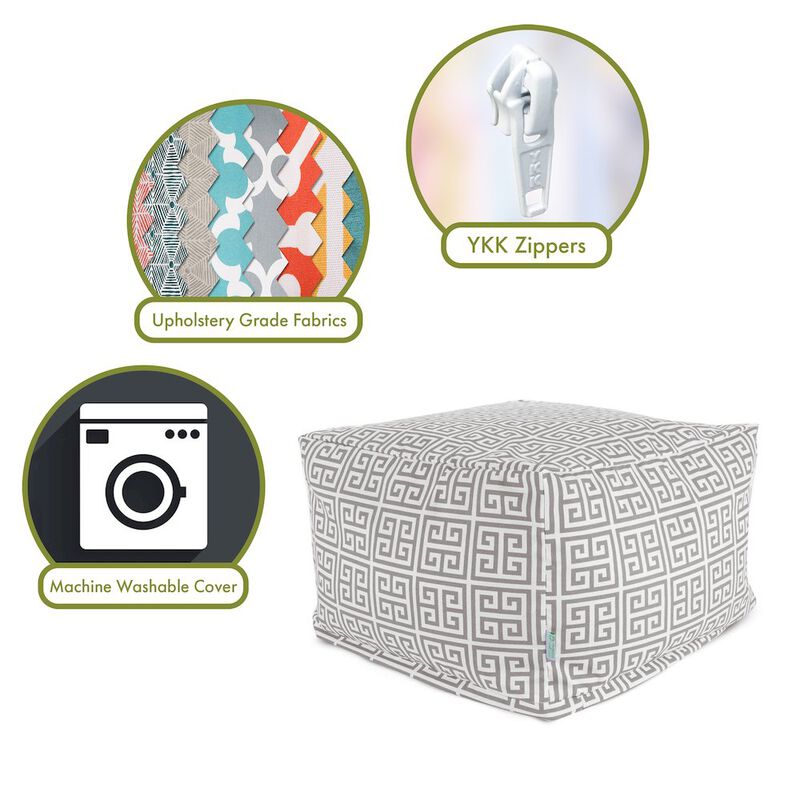 Majestic Home Goods Ottoman Pouf Towers Gray