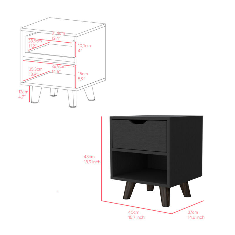 Streamdale Nightstand Carleen, Bedroom, Black image number 8