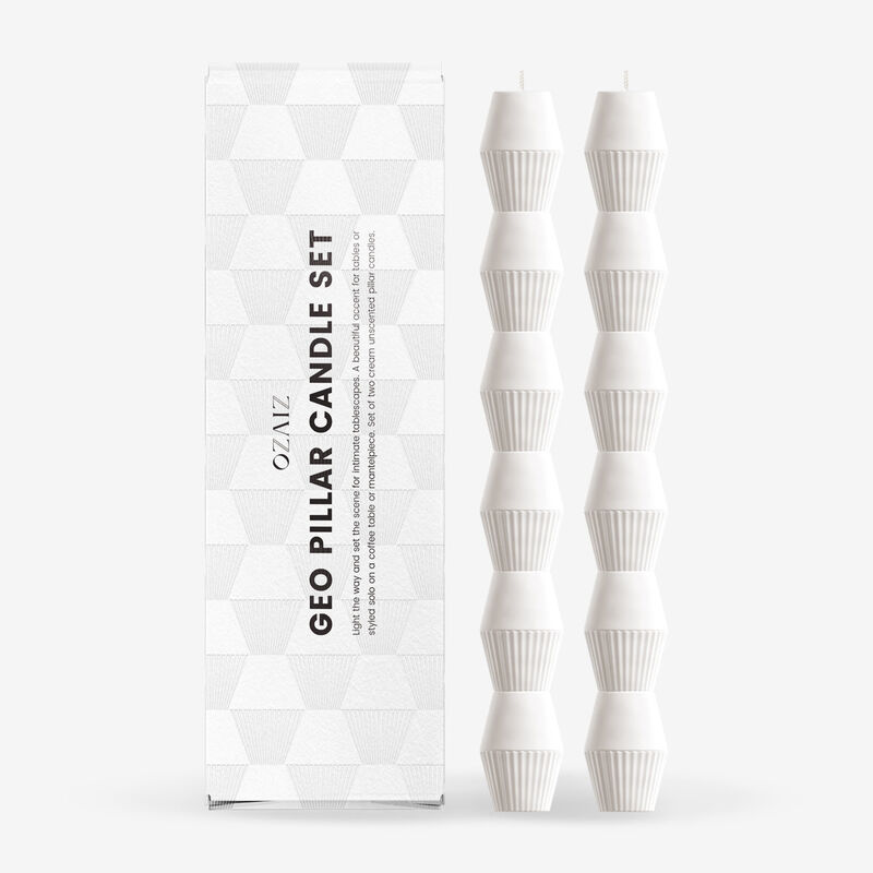 Geometric Pillar Candle (set Of 2) image number 0