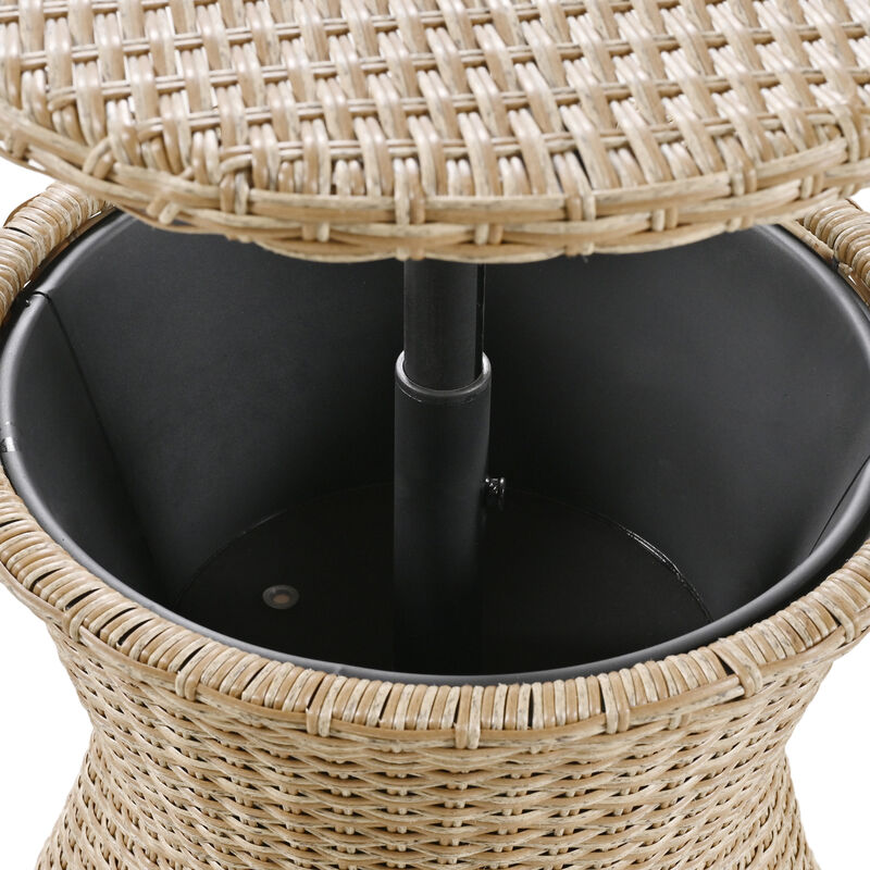 5 Pieces Patio Furniture Chair Sets, Patio Conversation Set With Wicker Cool Bar Table, Ottomans,Outdoor Furniture Bistro Sets for Porch,Backyard,Balcony,Poolside