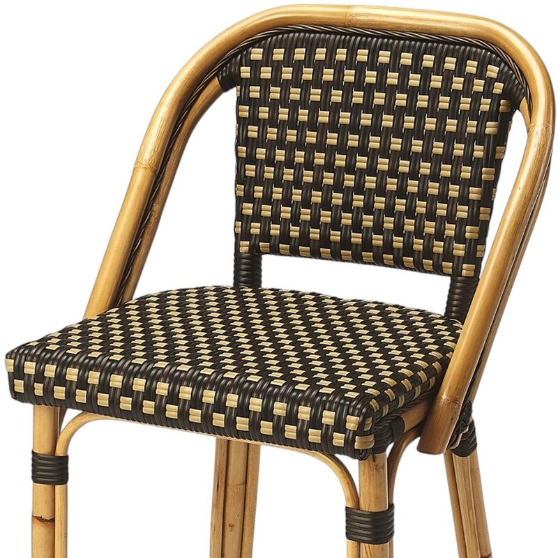 HomeRoots 26" Brown And Natural Rattan Counter Height Bar Chair image number 4