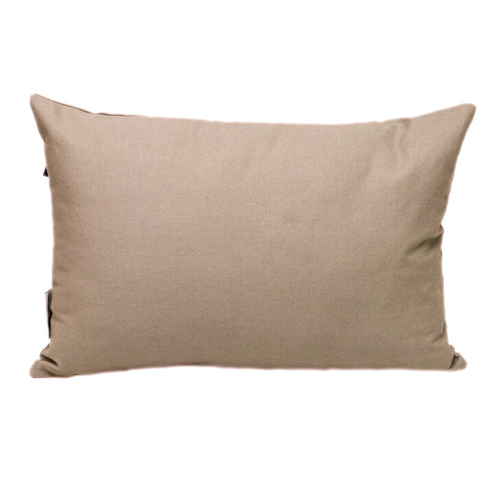 HomeRoots 12" X 18" Gray Cotton Throw Pillow