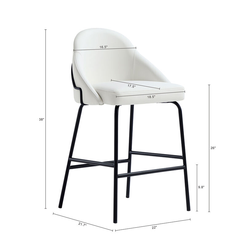 Gracie Counter Stools in White and Black (Set of 3)