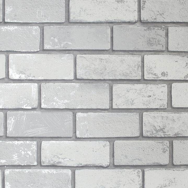 Myron Dove Metallic Brick Wallpaper (Set of 2)