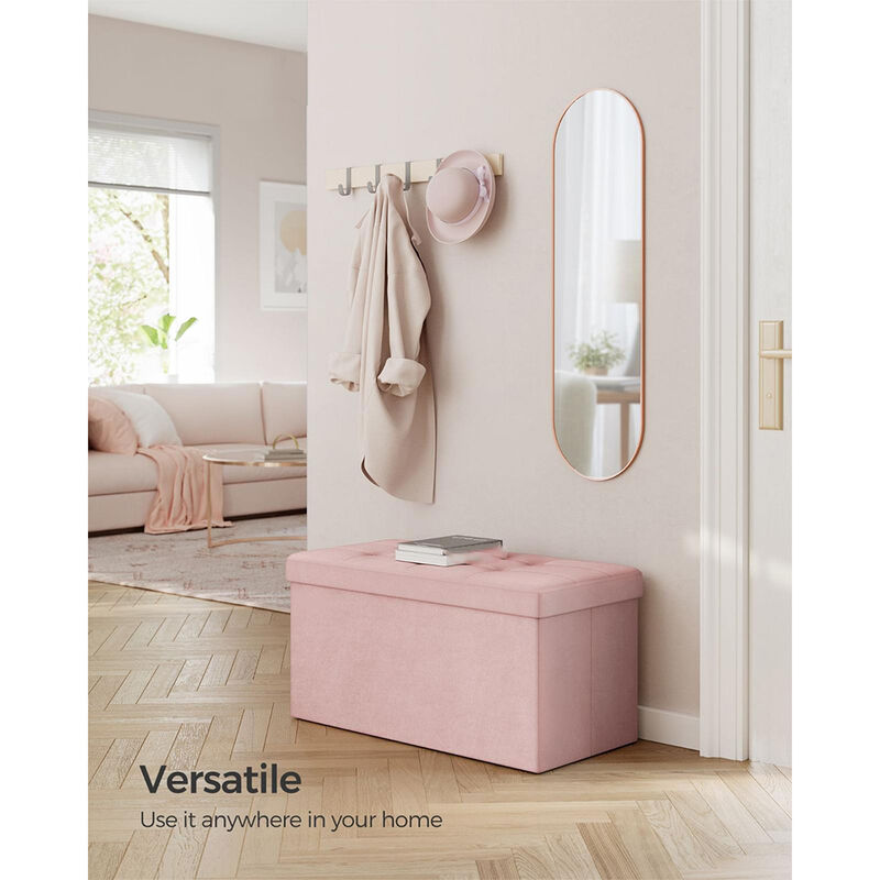 Foldable Storage Ottoman Bench for Space-Saving and Versatile Storage Solutions