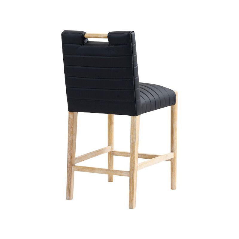 Meridian Furniture Aimee Black Vegan Leather Counter Stool