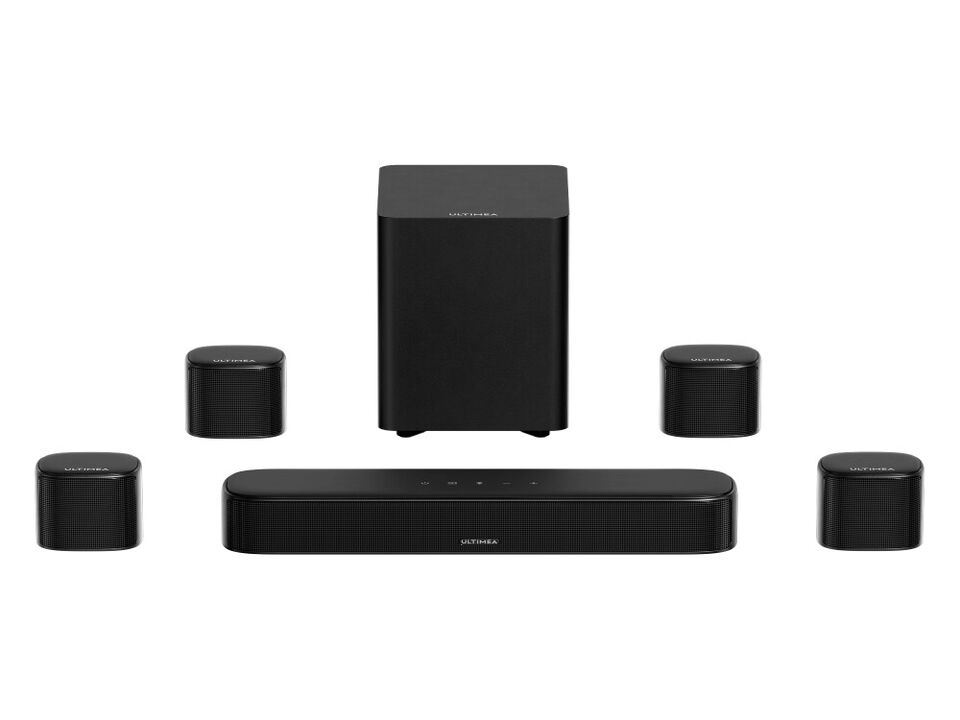 ULTIMEA Aura S4T 7.1ch TV Soundbar with 4 Surround Speakers,350W,5.25" Subwoofer,Surround Sound System with Subwoofer, Bluetooth 6.0, HDMI