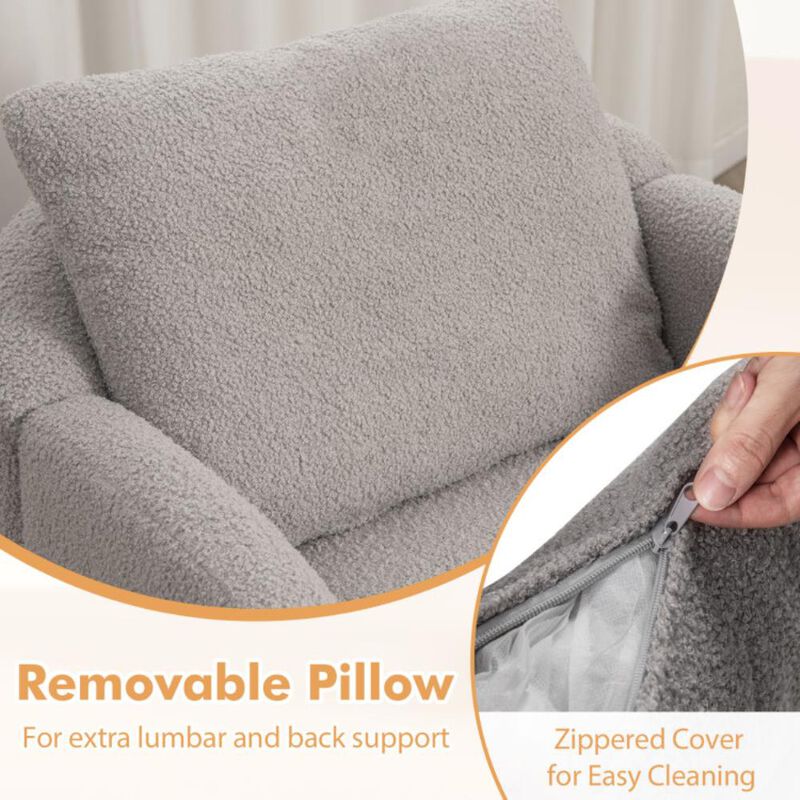 Hivvago Sherpa Accent Chair Modern Living Room Chair with Seat Cushion