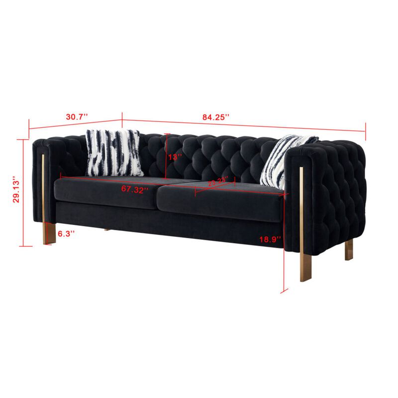 Grirn Velvet Chesterfield Sofa image number 9