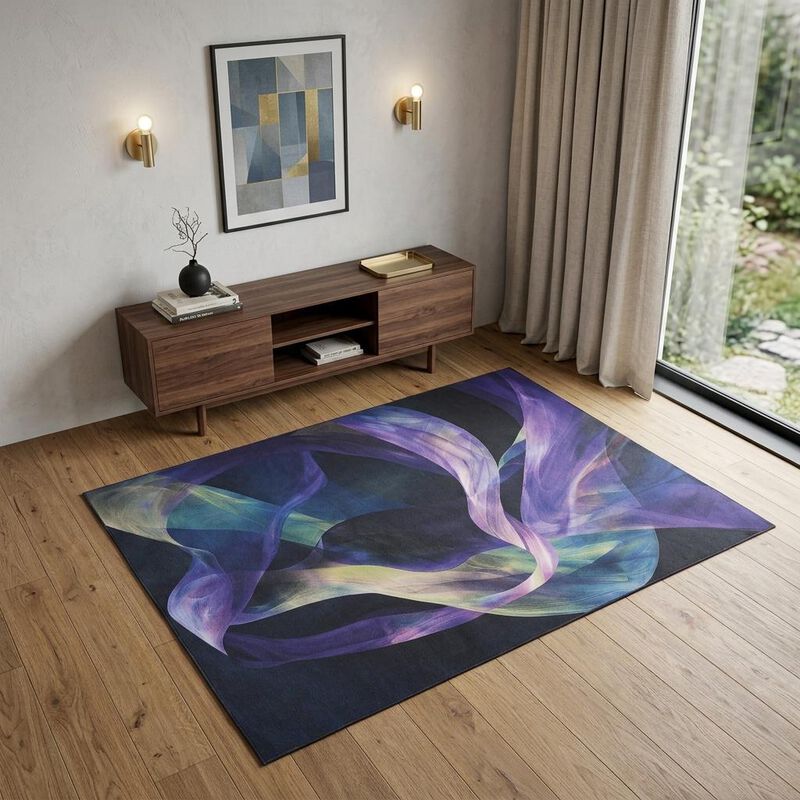 HomeRoots Abstract Power Loom Non Skid Area Rug image number 1