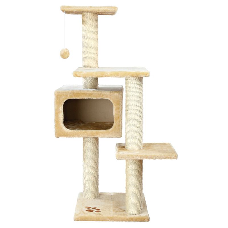 TRIXIE Palamos Plush & Sisal 4-Level Cat Tree with Scratching Posts & Condo image number 0