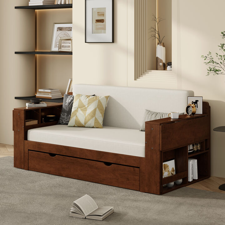 Merax 4-in-1 Multifunctional Sofa Bed Desk with Storage