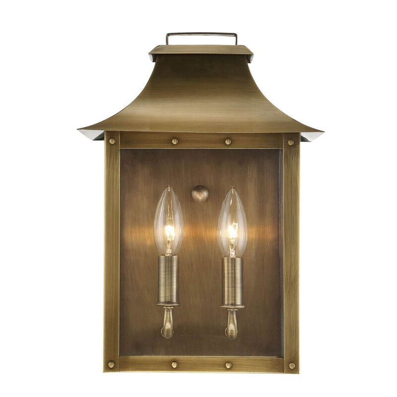Hivvago Manchester 2-Light Aged Brass Pocket Wall Light