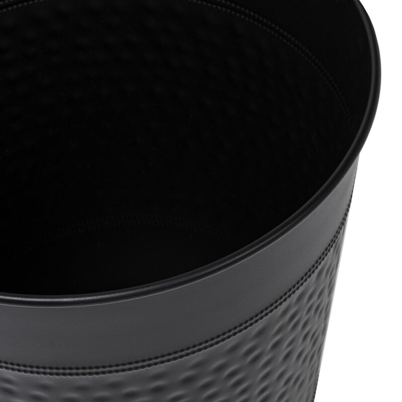 Riley Modern Classic Hammered Steel Accent 2-Gallon Wastebasket