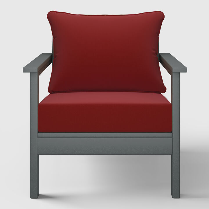 WestinTrends Outdoor Modern HDPE Patio Club Chair with Deep Seat Cushions