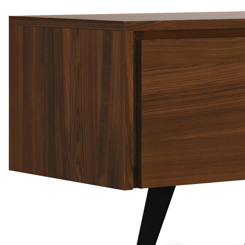 Lowry  72 inch Wide Modern Industrial TV Media Stand in Walnut For TVs up to 80 inches