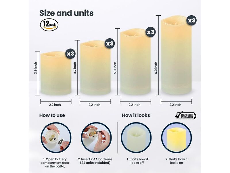 Flameless LED Candles with Remote Control image number 2