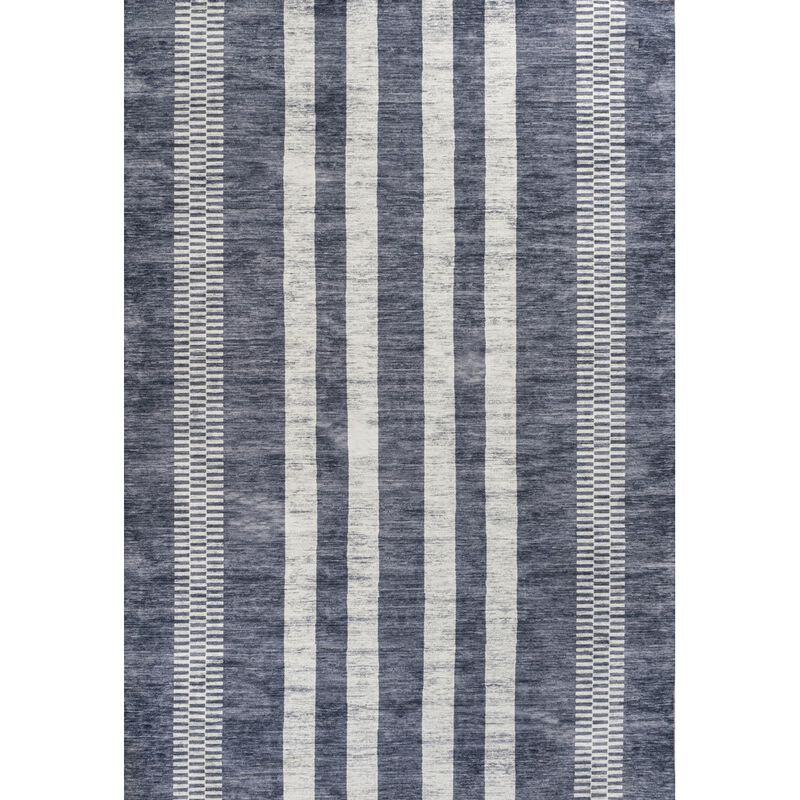 Vichy Geometric Striped Machine Washable Area Rug