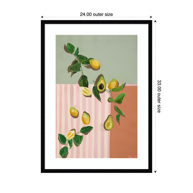 Avocado and Lemons by Dani Heyward Wood Framed Wall Art Print image number 2