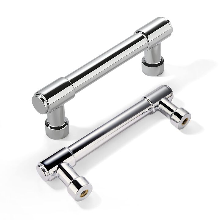 khtumeware Polished Chrome Cabinet Pulls - Center to Center 3"" (Approx. 76MM) - Pack of 10 - Kitchen Handles for Cabinets Cupbo