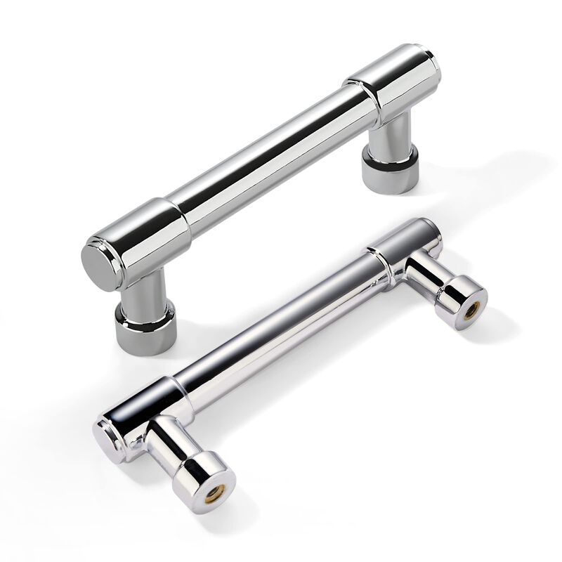 khtumeware Polished Chrome Cabinet Pulls - Center to Center 3"" (Approx. 76MM) - Pack of 10 - Kitchen Handles for Cabinets Cupbo