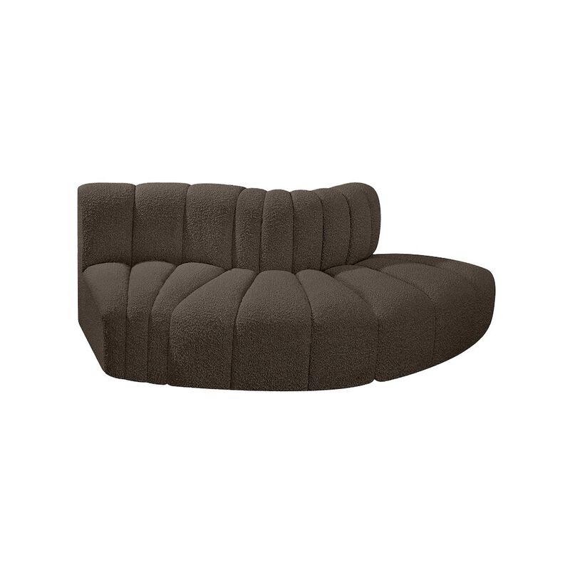Meridian Furniture Arc Brown Boucle Fabric Modular Sofa