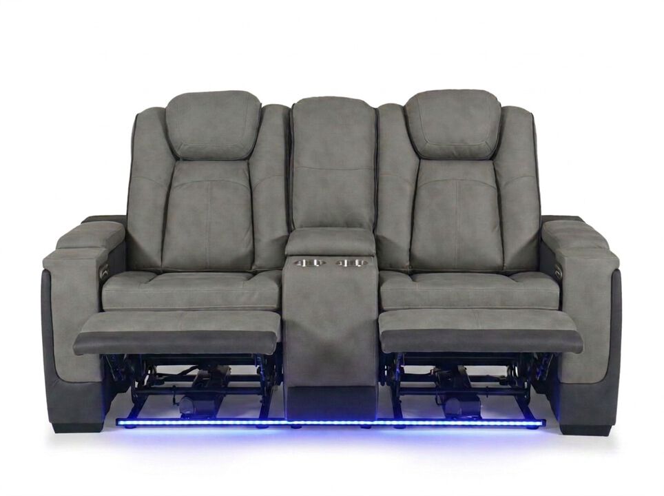 Lantana Power Loveseat in Grey