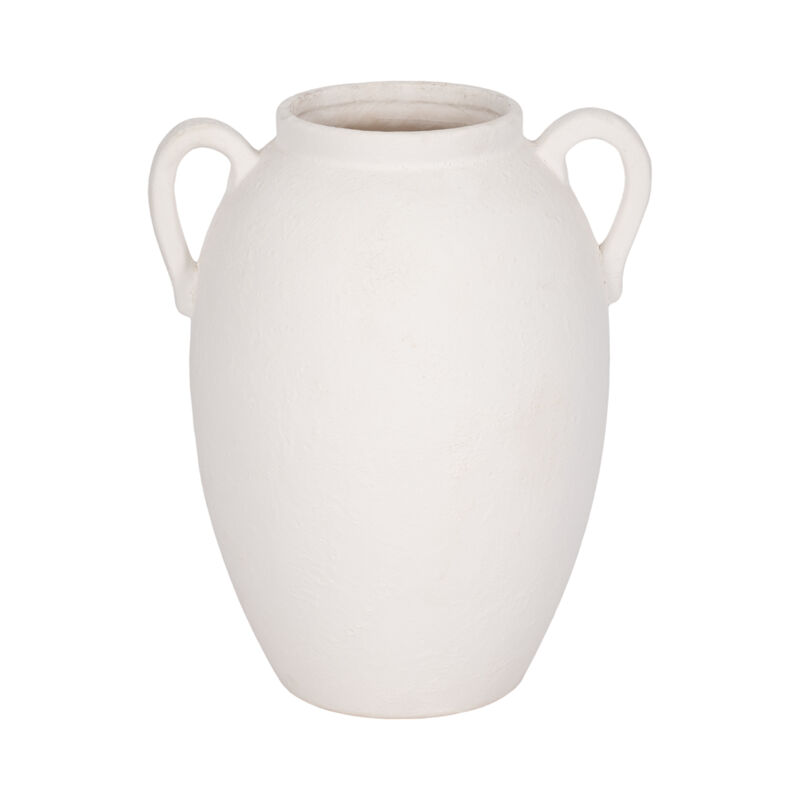 Cer, 10" Textured Jug W/ Handles, White image number 0