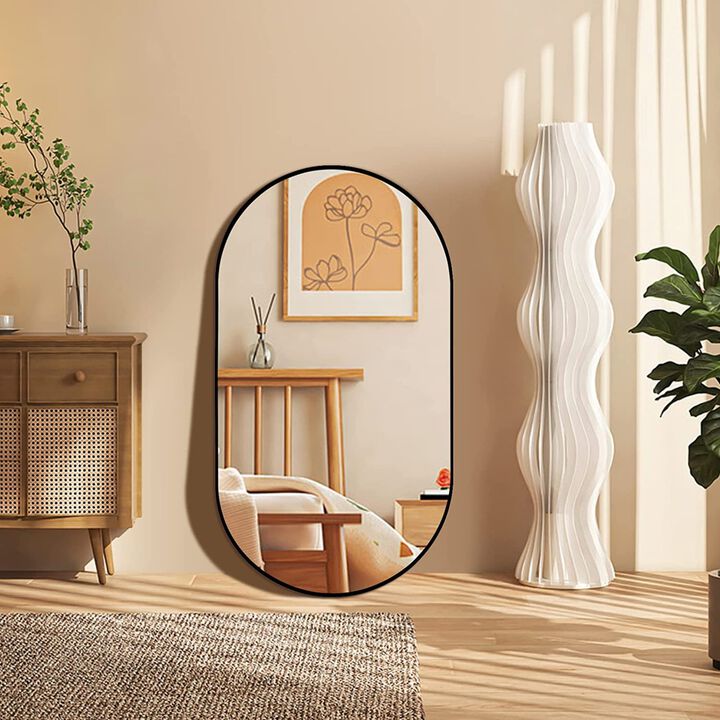 ELEMENT ACE Oval Wall Mounted HD Non-Deformation Shatterproof Mirror Ideal for Modern Contemporary Living Rooms, Bathrooms, Entryways and Bedroom Decor