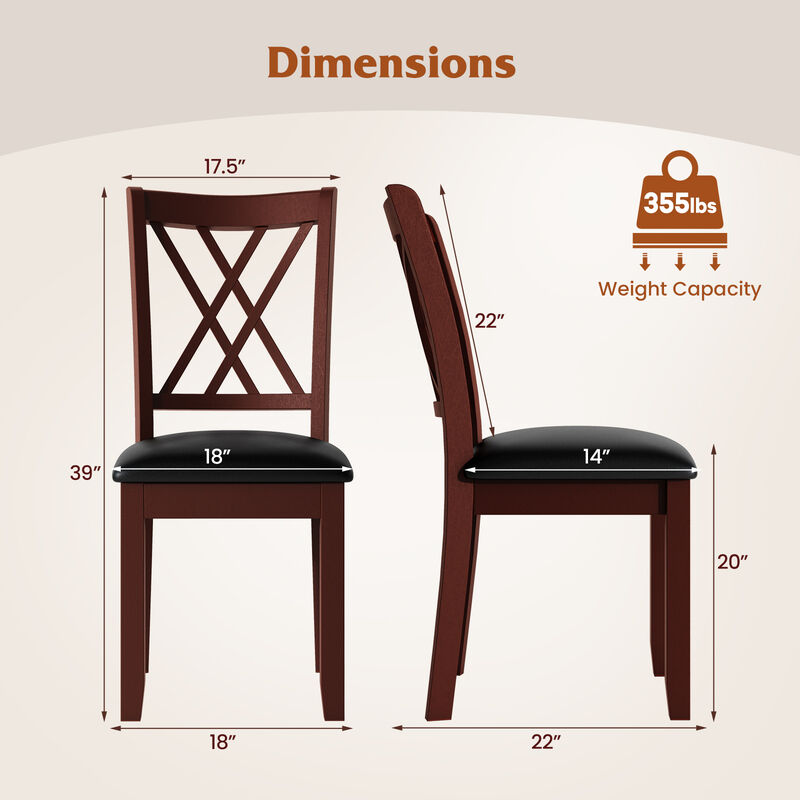 Set of 2 Dining Chair with Backrest and Padded Seat image number 5
