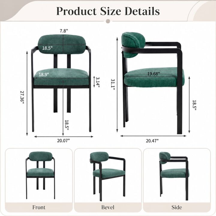GOODSILO Mid-Century Upholstered Dining Chairs Set of 2, Ergonomic Seating for Kitchen Dining Space with Durable Build