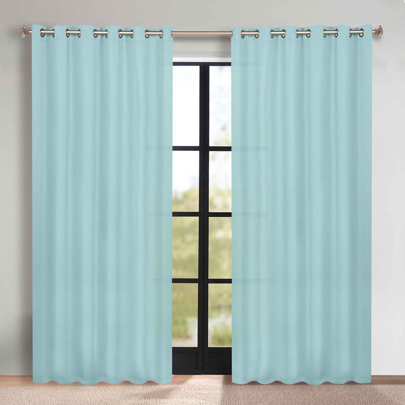 Modern Solid Blackout Curtain Panels Set of 2 Room Darkening Drapes image number 1